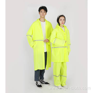 EVA Adult all season outdoor hiking Waterproof color customized single person reflective raincoat suit